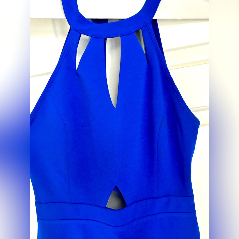 Blue dress with cut out accents
